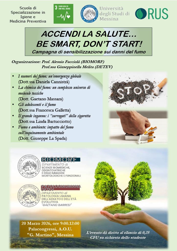 Locandina Campagna di sensibilizzazione sui danni del fumo